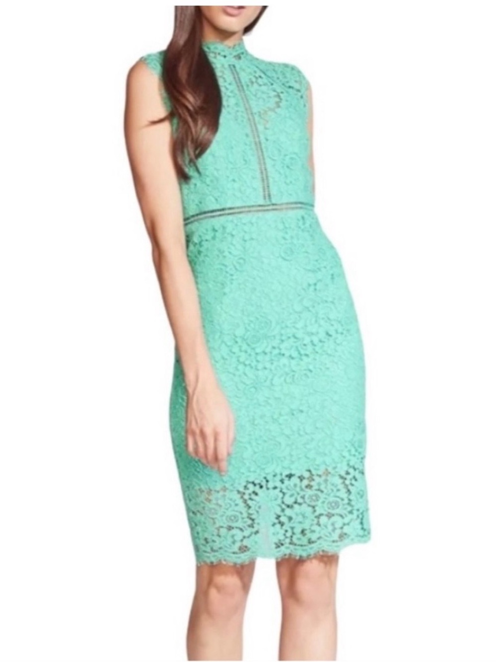 Bardot Mint Green Lace Midi Dress